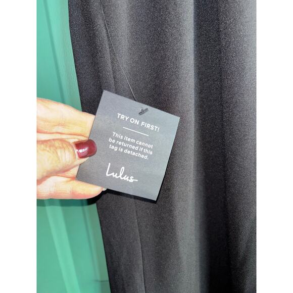 Lulus medium black formal Maxi Dress new *2 tiny fabric picks* - Picture 11 of 15